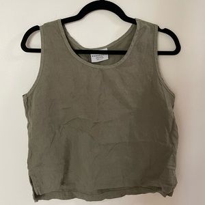 BUNDLE- Green and Beige 100% Linen Tank Tops